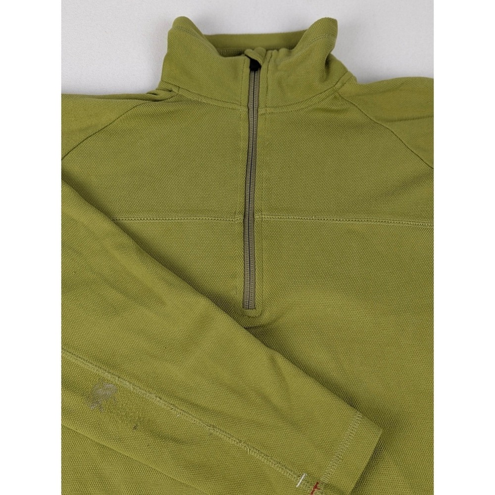 Aigle Actimum Mens Large Quarter Zip Pullover Olive Green Technical Hiking Top